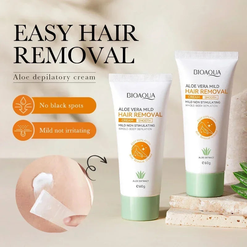 Crema depilatoria sin dolor para zonas sensibles. Elimina el vello rápido y deja la piel suave.