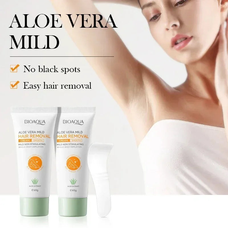 Crema depilatoria sin dolor para zonas sensibles. Elimina el vello rápido y deja la piel suave.