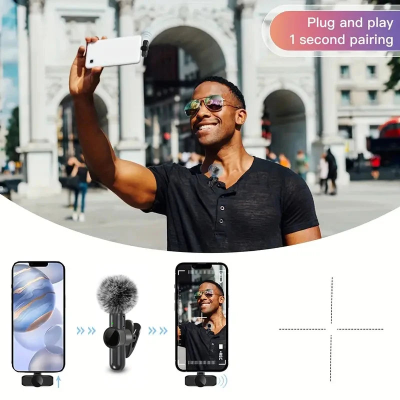 Micrófono Lavalier Inalámbrico – Grabación Profesional para iPhone y Android