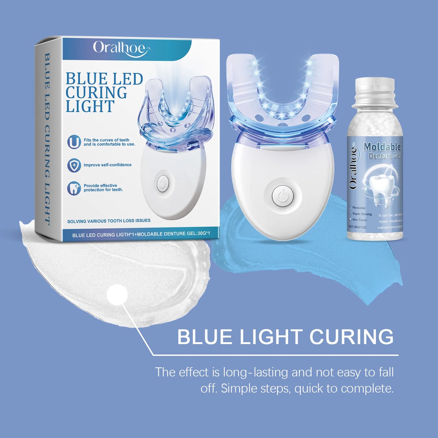 Blanquea tus dientes en casa con luz LED. Resultados rápidos y sin dolor.