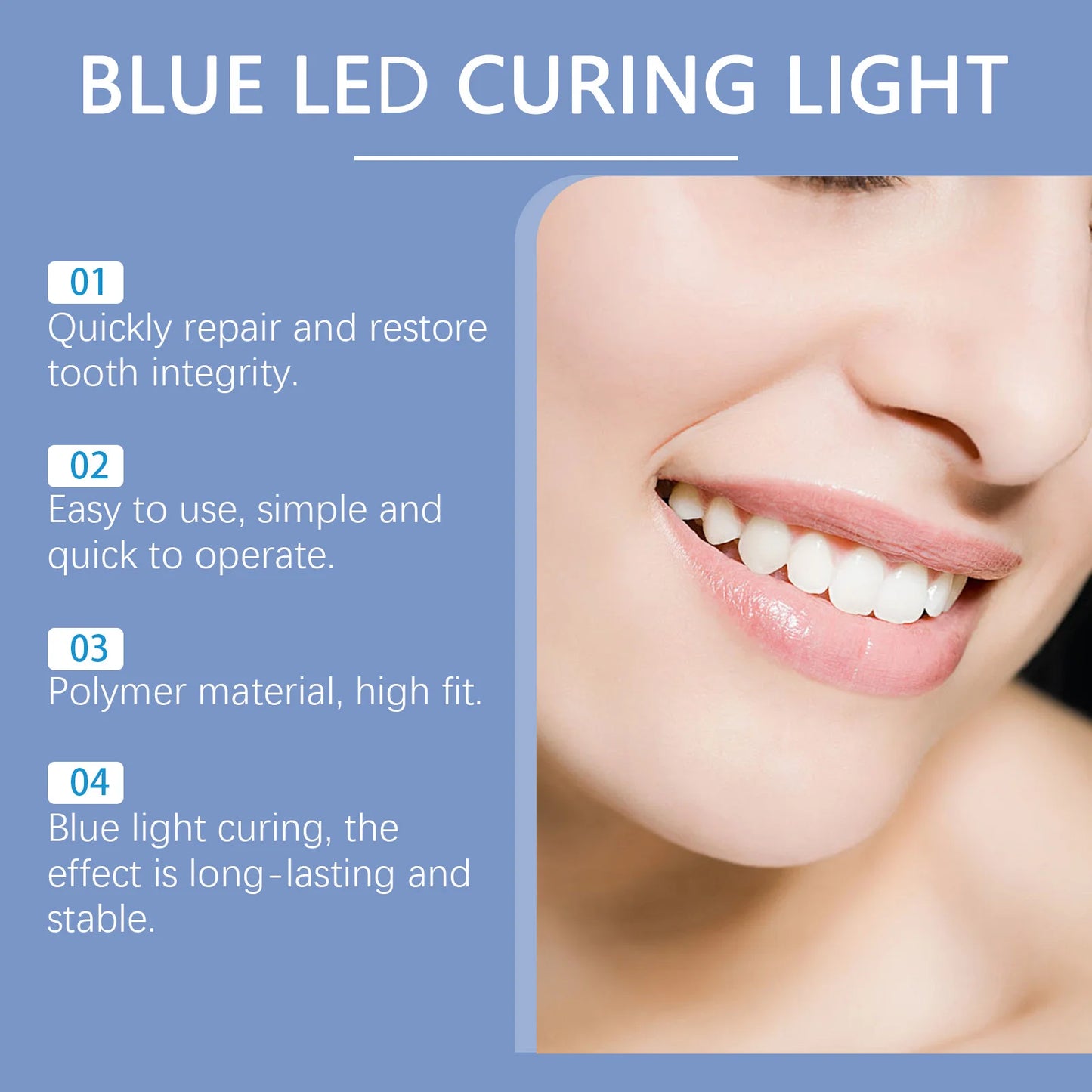 Blanquea tus dientes en casa con luz LED. Resultados rápidos y sin dolor.