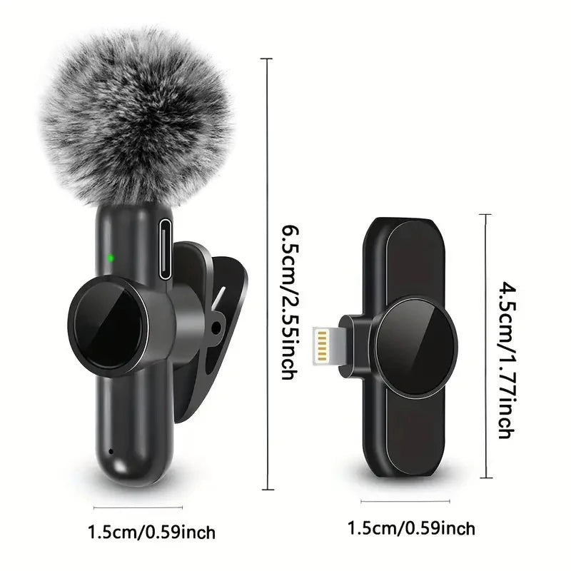 Micrófono Lavalier Inalámbrico – Grabación Profesional para iPhone y Android