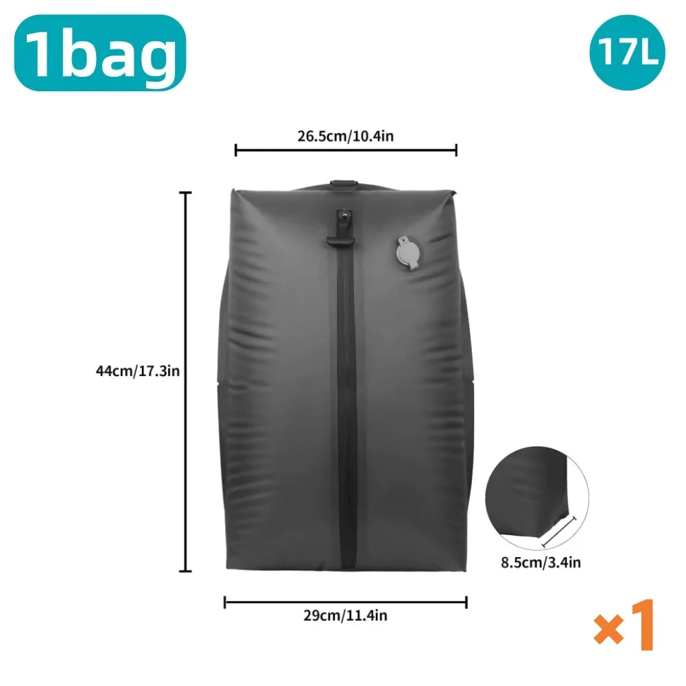 Bolsas de Vacío para Viaje 17L con Bomba de Aire – Compresión para Ropa y Maletas