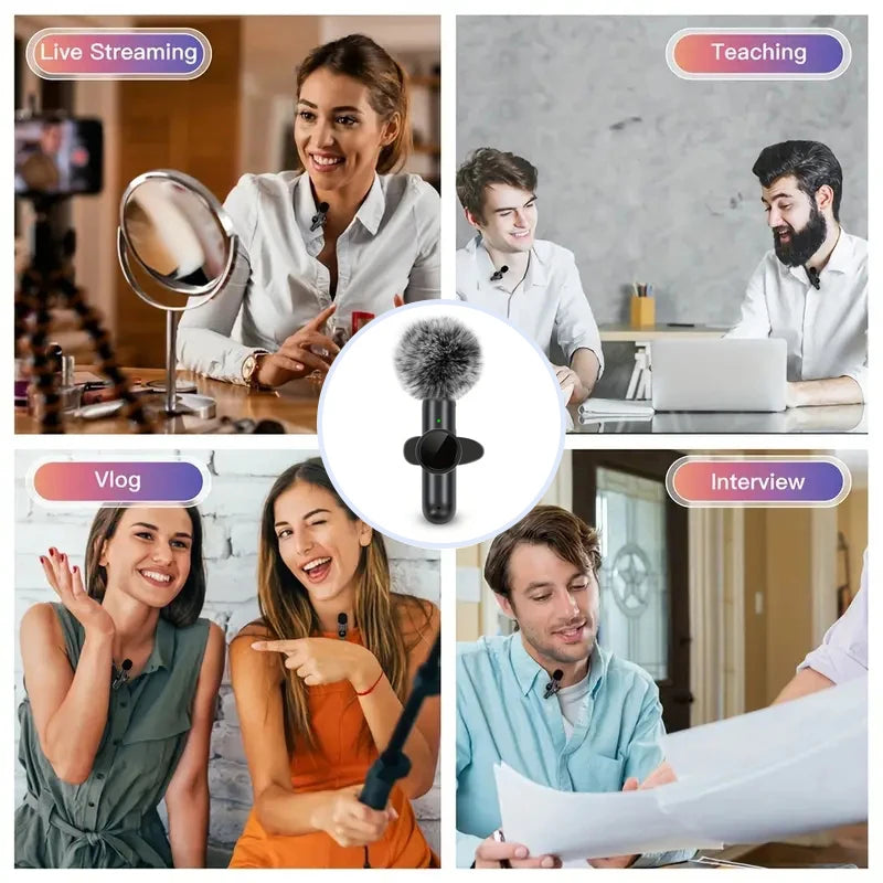 Micrófono Lavalier Inalámbrico – Grabación Profesional para iPhone y Android