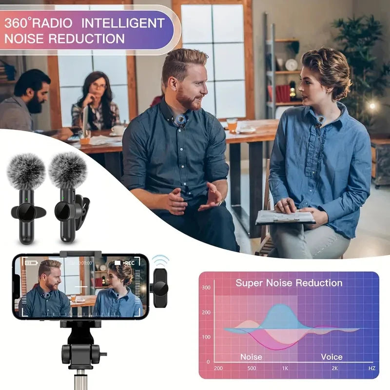 Micrófono Lavalier Inalámbrico – Grabación Profesional para iPhone y Android